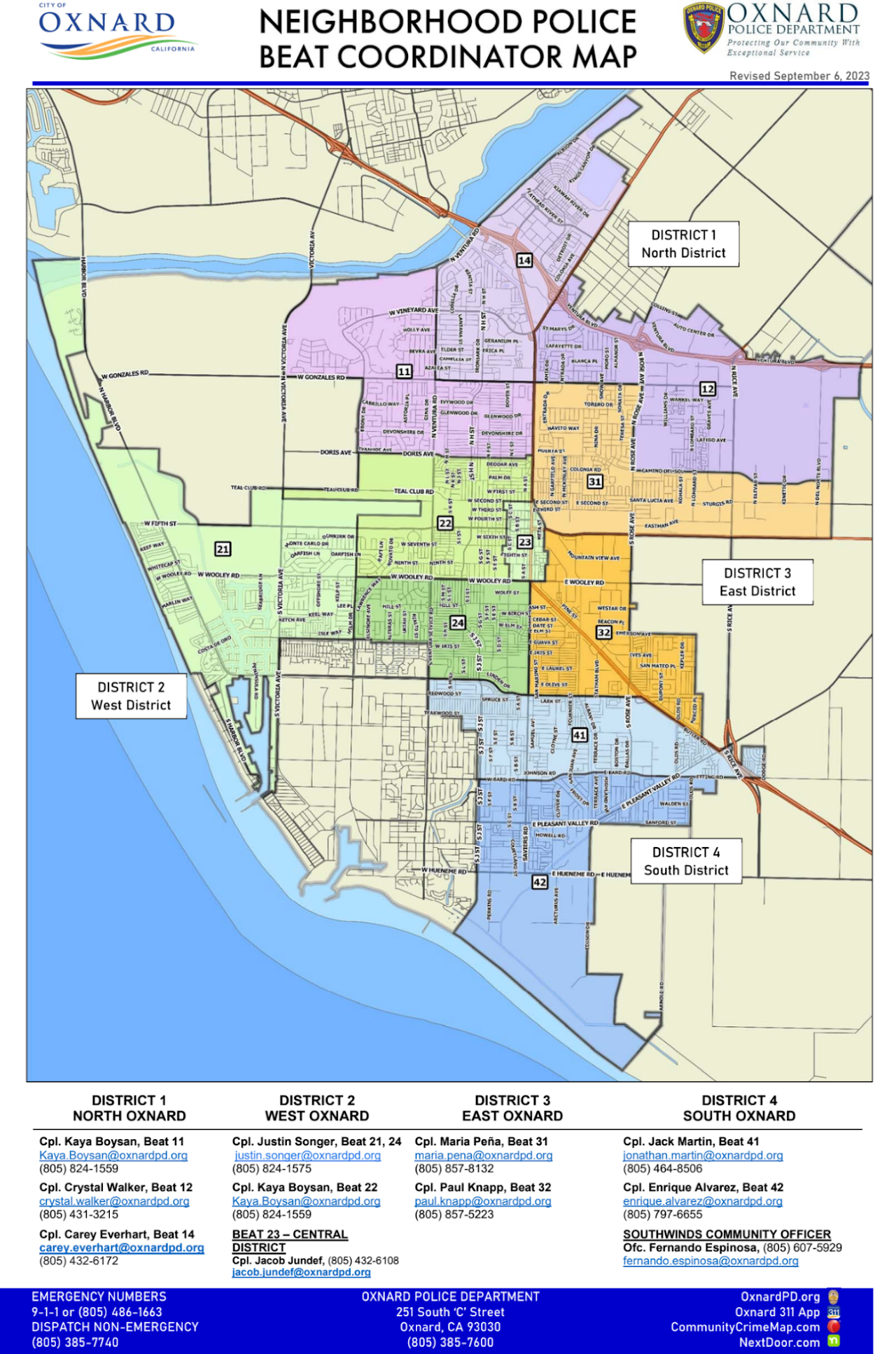 Beat Map updated 9-6-2023