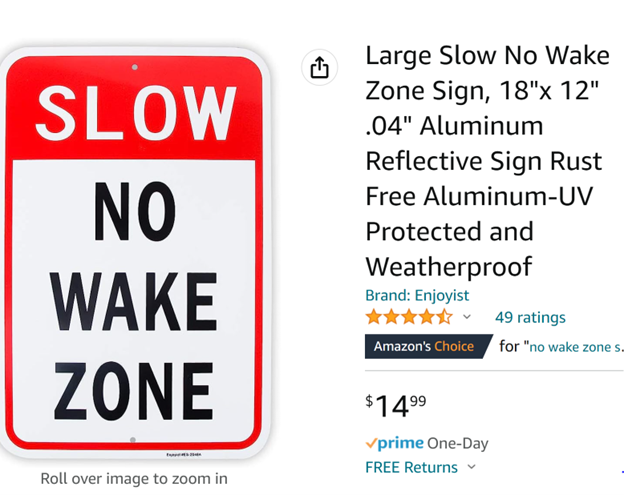 NO WAKE ZONE