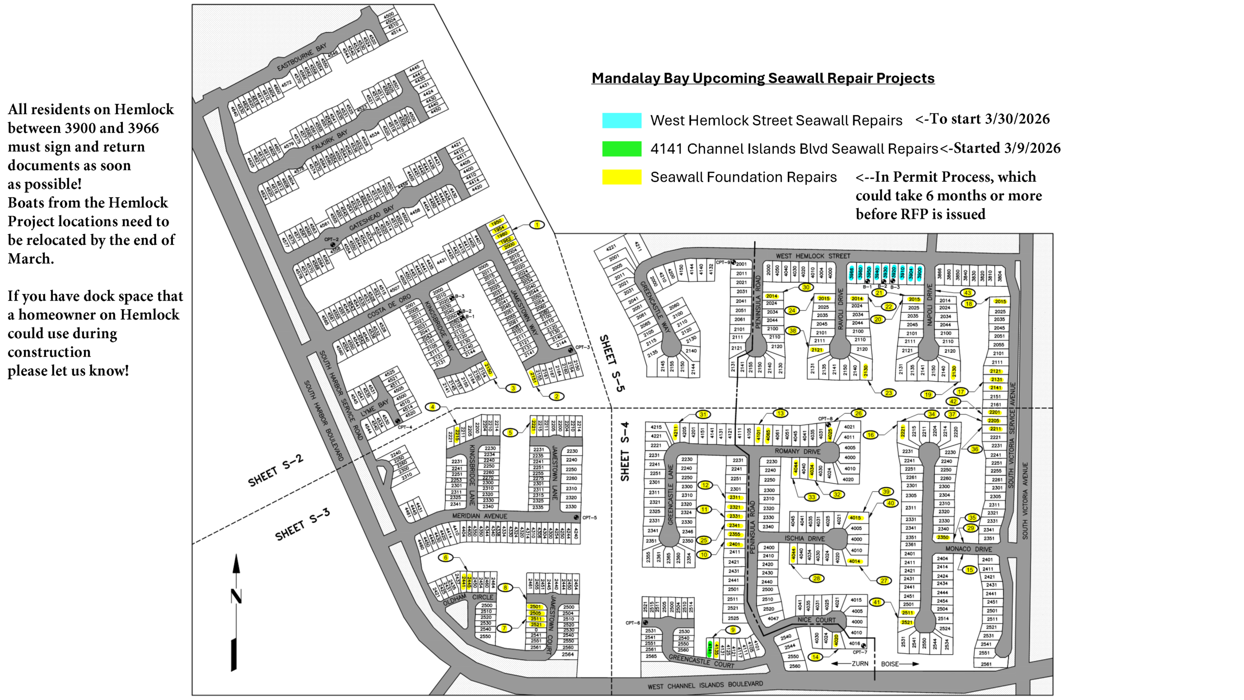 Current and pending Seawall repairs